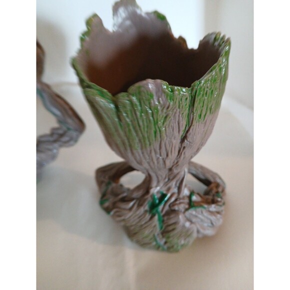 (3)Groot Marvel Guardian Of The Galaxy Baby GROOT FLOWER POT PLANTERS Green-Gray - Picture 10 of 16